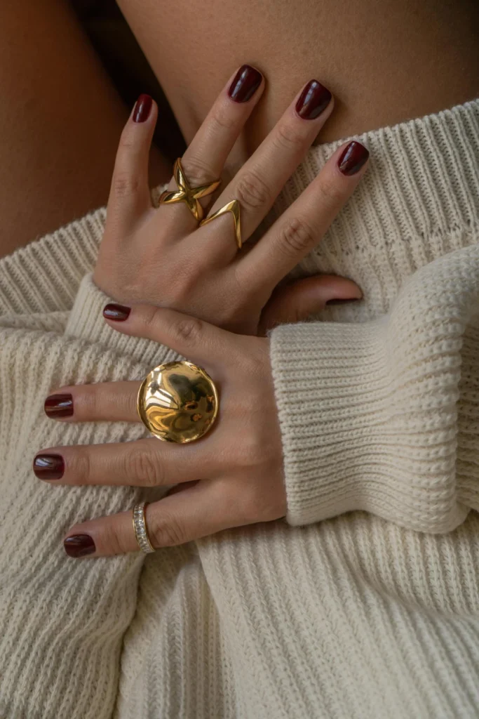 Ovih blagdana obožavamo bordo manikuru s raznolikim teksturama